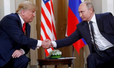 Donald Trump and Vladimir Putin in July 2018. Pic: AP