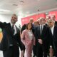 EDINBURGH, SCOTLAND - OCTOBER 11: South Yorkshire Mayor Oliver Coppard takes a selfie photograph with Britain's Prime Minister Keir Starmer (C), Wales' First Minister Eluned Morgan, Scotland's First Minister John Swinney Northern Ireland's First Minister Michelle O'Neill and other regional Mayors during the first Council of Nations and Regions, at Queen Elizabeth House on October 11, 2024 in Edinburgh, Scotland. Britain's Prime Minister Keir Starmer is convening the first meeting of the Council of Nations and Regions in Edinburgh, Scotland. The council will focus on maximizing opportunities to deliver investment and growth, with the aim of boosting living standards across the UK. Those in attendance will include First ministers, Northern Ireland's First Minister and Deputy First Minister, as well as regional mayors from across England. (Photo by Andy Buchanan-WPA Pool/Getty Images)