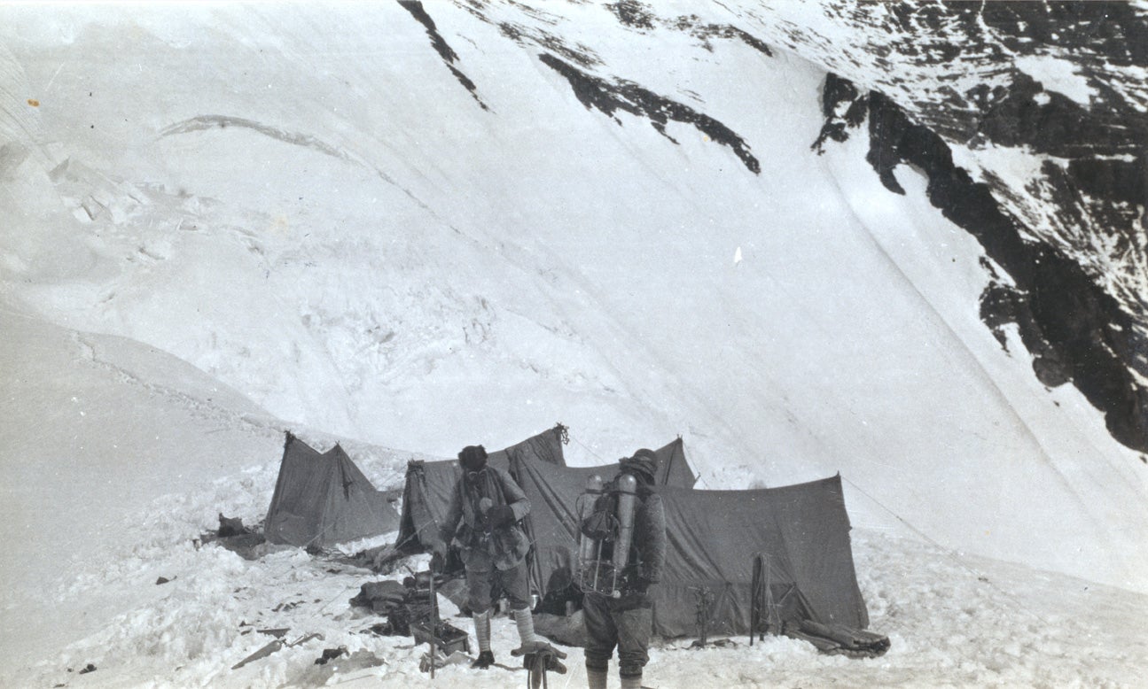 The last image ever taken of Mallory (left) and Irvine (right) as they leave North Col for the final climb