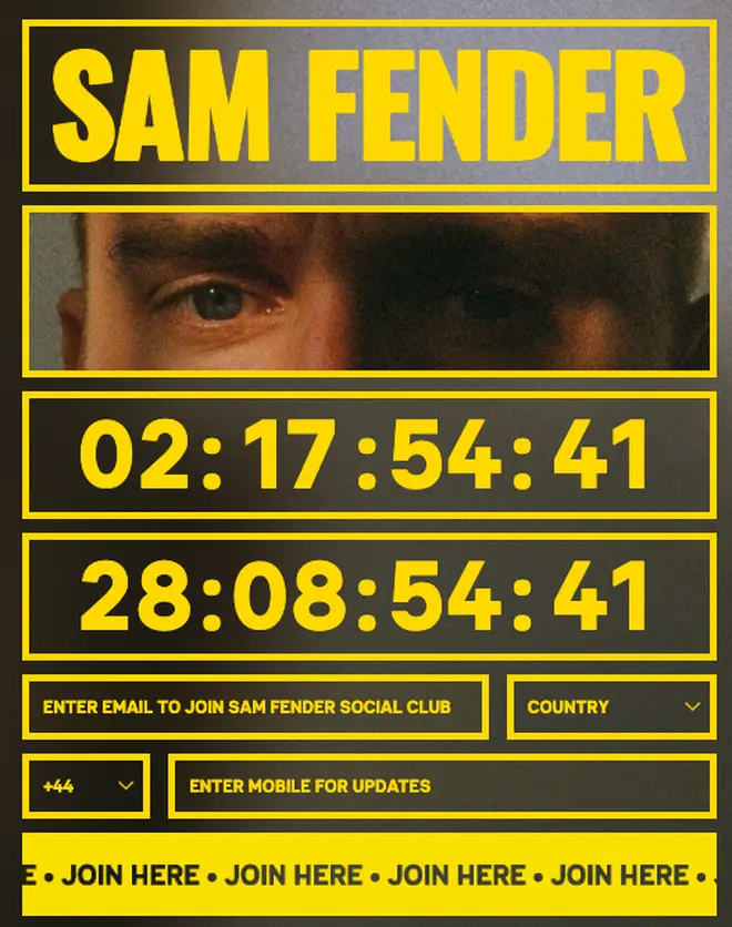 Sam Fender launches countdown on website