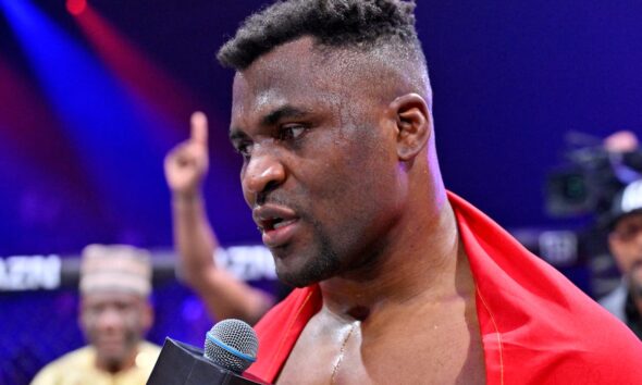 Tearful Francis Ngannou pays tribute to late son after KO win over Renan Ferreira