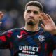 Rangers' Leon Balogun apologises to the fans at full time.