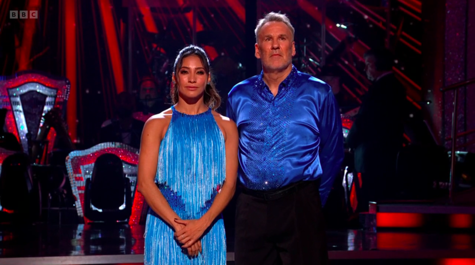 Karen Hauer and Paul Merson left the competition in Week 5 (BBC screenshot)