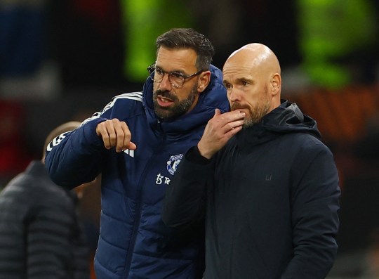 Manchester United manager Erik ten Hag and assistant manager Ruud van Nistelrooy