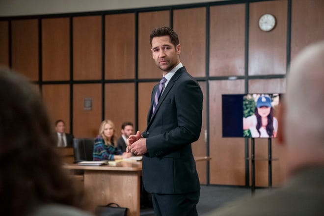 The Lincoln Lawyer. (L to R) Becki Newton as Lorna Crane, Devon Graye as Julian La Cosse, Manuel Garcia-Rulfo as Mickey Haller in episode 306 of The Lincoln Lawyer. Cr. Lara Solanki/Netflix © 2024