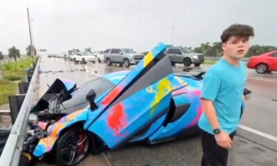 Influencer Jack Doherty crashes his McLaren on a live stream