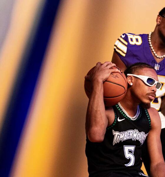 Justin Jefferson & Anthony Edwards Recreate Iconic Randy Moss & Kevin Garnett Photo