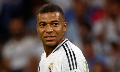 FILE PHOTO: Soccer Football - LaLiga - Real Madrid v Real Betis - Santiago Bernabeu, Madrid, Spain - September 1, 2024 Real Madrid's Kylian Mbappe reacts REUTERS/Susana Vera/File Photo