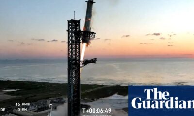 SpaceX launches Starship rocket and catches booster in giant metal arms | SpaceX