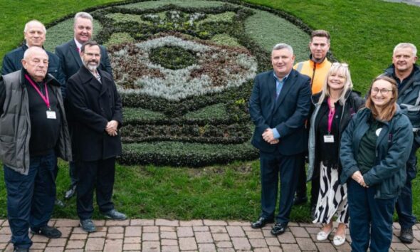 Wrexham: Club CEO visits floral landmark in city centre