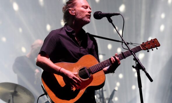 Thom Yorke walks offstage after being confronted by pro-Palestine protester