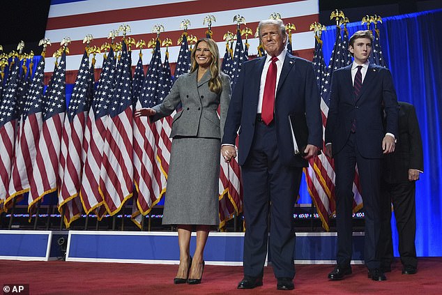 The youngster is taller than his parents, with his mom, Melania, measuring at 5'11 and his dad measuring at 6'3