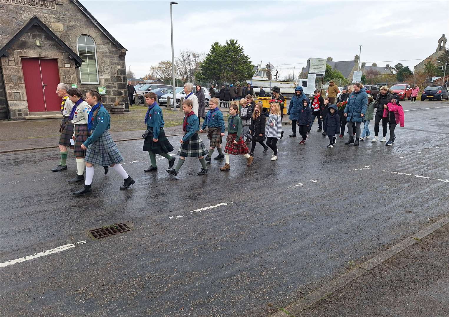 Young people from Brora Primary School and 1st Brora Scouts took part in the parade and service.