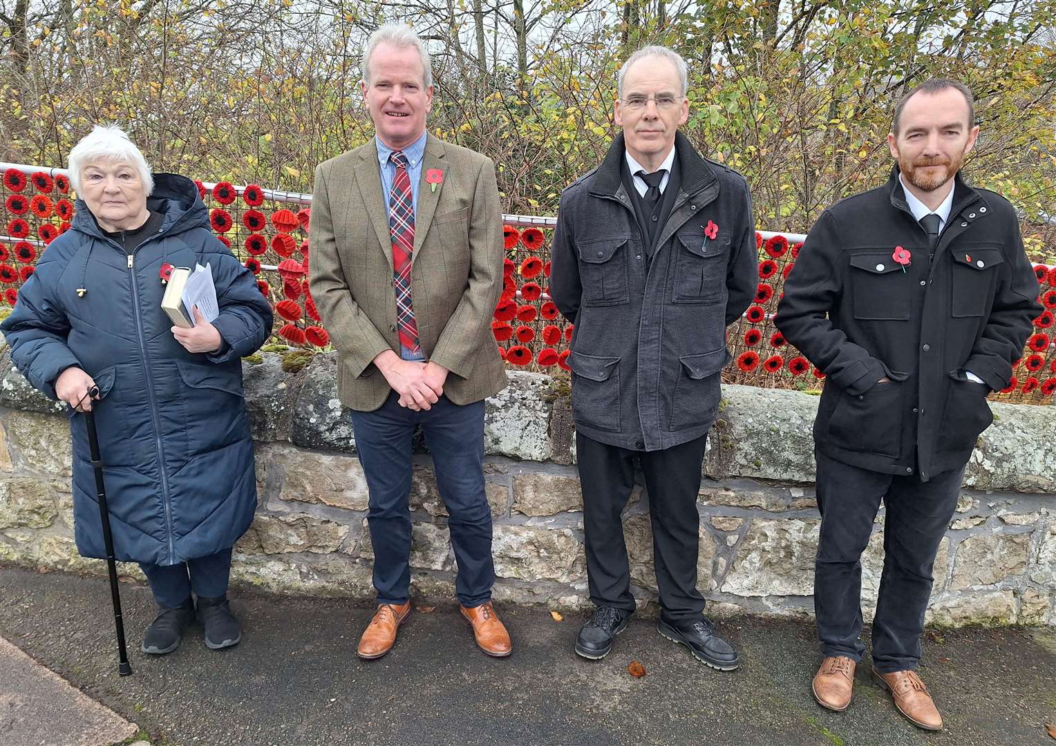 The service was led by Brora Free Church minister Rev Ricky MacDonald, far right, while Christine Port, far left, representing the Catholic Church, read Psalm 46; Angus Millar, Church of Scotland, and David Roberts, Free Church, second and third left, led the singing.