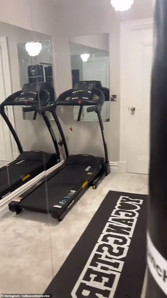 Among the new additions to Tulisa's home is a private gym, with cardio equipment to keep her figure in shape