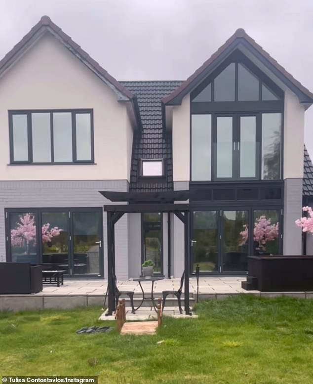 Tulisa showed off the exterior 'house facelift' in August changing the brick colour from red to grey