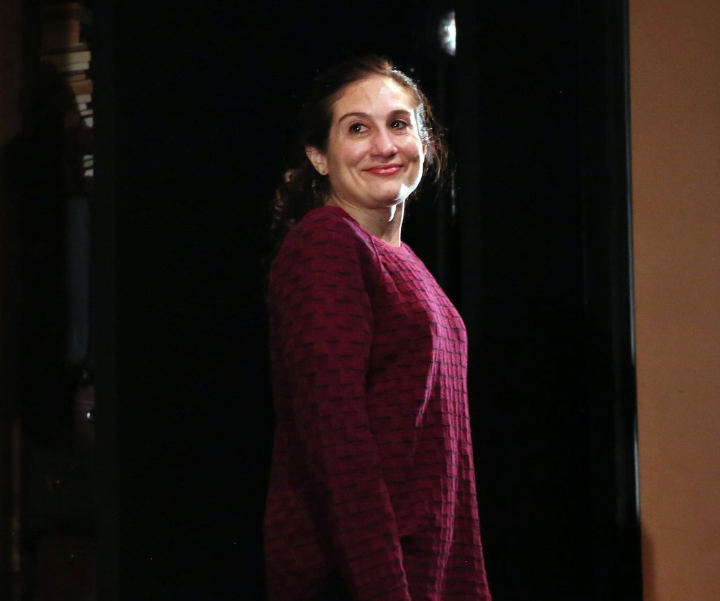 Lucy DeVito during the opening night curtain call for the new play 