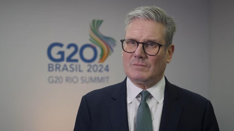 The prime minister is in Rio de Janeiro to attend the G20 summit. 