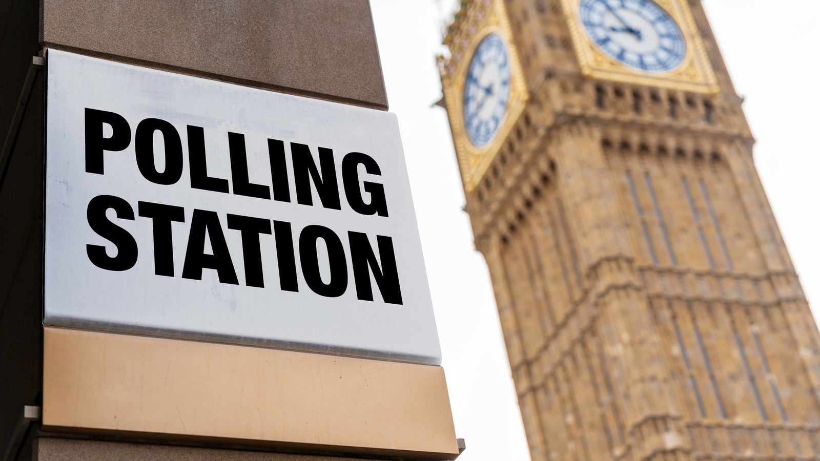 Polling station sign in front of Westminster. Pic: iStock