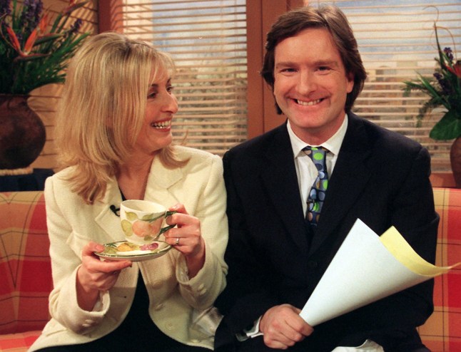 GMTV presenter Fiona Phillips was joined on the sofa with a new co-host today (Friday) - her husband and GMTV reporter Martin Frizell, who replaced anchorman Eamonn Holmes who is taking a long weekend break. Watch for PA Story. Photo by Stefan Rousseau/PA.