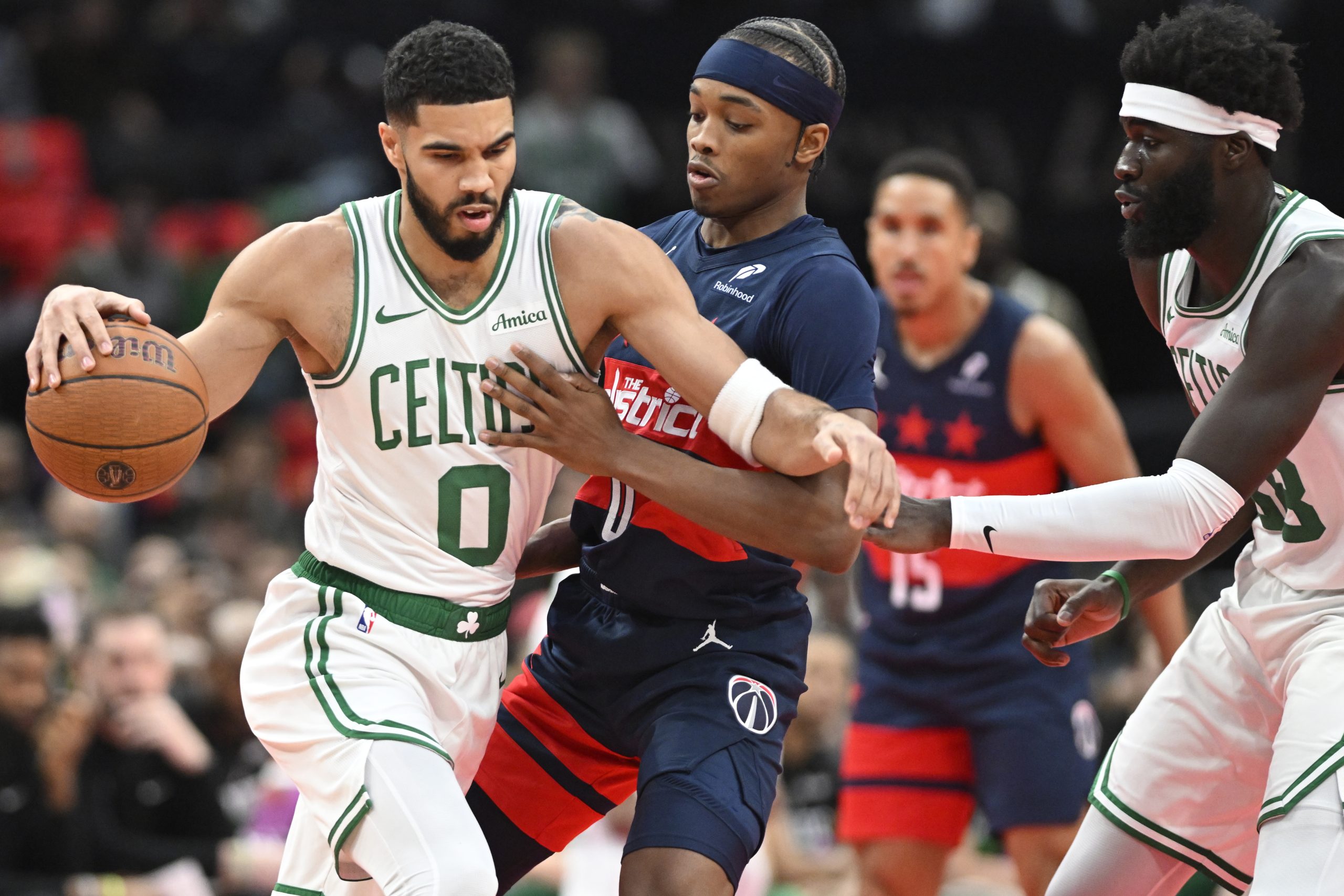 Brown scores 31 points to help the Celtics outlast the Wizards 108-96 for a key NBA Cup victory