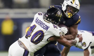 Chargers struggle to score after RB J.K. Dobbins hurts his knee in his reunion game with Ravens