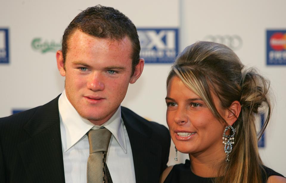 Wayne Rooney, Manchester United and England with fiance Coleen McLoughlin arriving at the Mastercard FIFPro World XI Player Awards 2005.  (Photo by Michael Regan - PA Images via Getty Images)