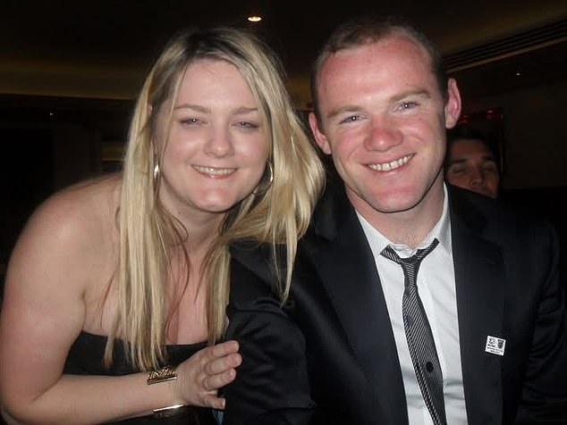 The Mail's Katie Hind with chivalrous Wayne Rooney who came to her rescue when her phone was stolen