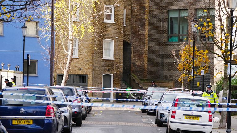 A police cordon at the scene on Southern Grove in Ladbroke Grove, west London, after an eight-year-old girl was seriously injured when she was shot in 