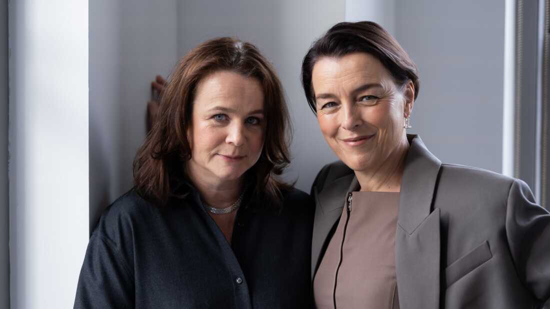 Emily Watson, left, and Olivia Williams, right, play two Harkonnen sisters who form a sisterhood later known as the Bene Gesserit in the HBO prequel series Dune: Prophecy.