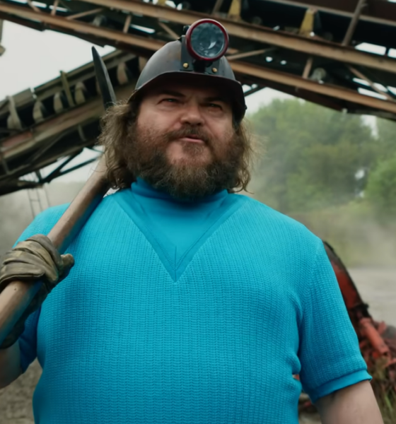 Jack Black with mining gear.