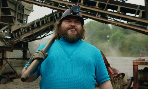 Jack Black with mining gear.