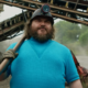 Jack Black with mining gear.