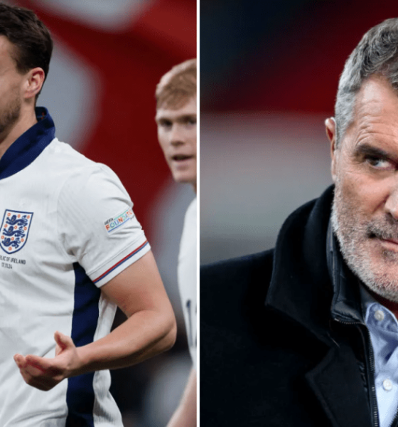 Roy Keane reacts after future son-in-law scores on England debut | Football