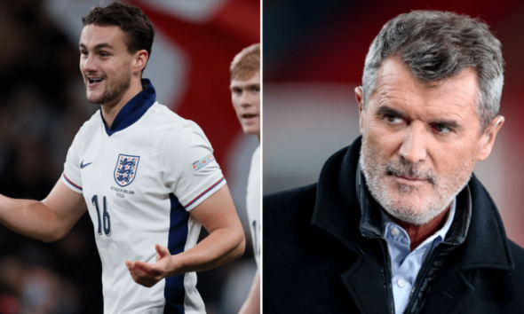 Roy Keane reacts after future son-in-law scores on England debut | Football