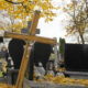 People prepare for All Saints' Day at the cemetery in Zakroczym, near Warsaw, Poland, Wednesday, Oct. 30, 2024. (AP Photo/Czarek Sokolowski)