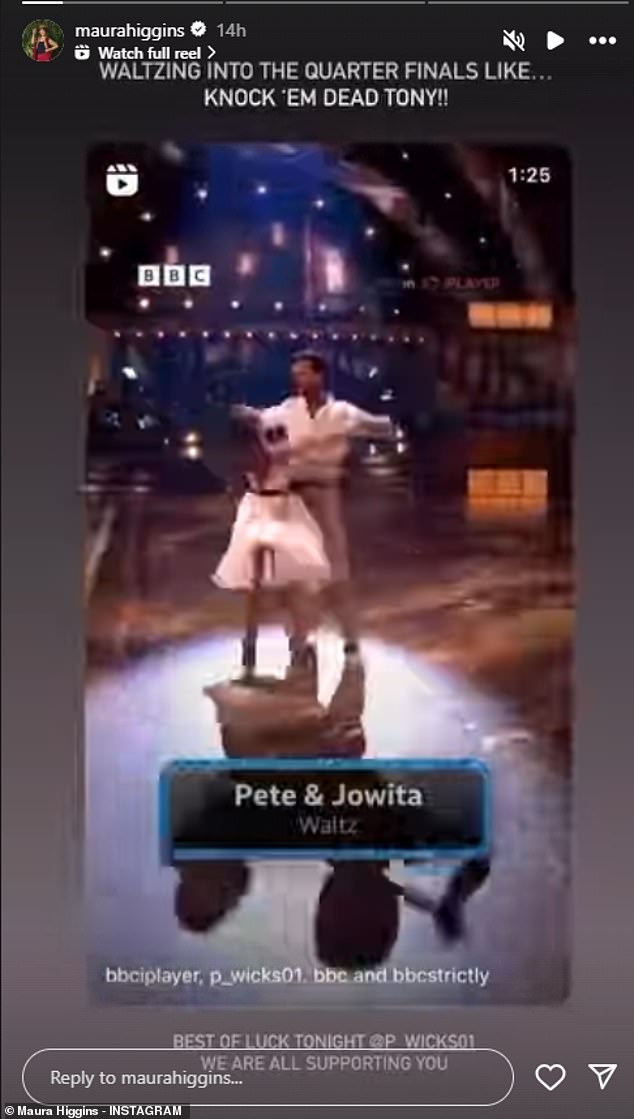 And Maura's family have shown their support for Pete in return as they also shared a clip of him and Jowita on Strictly