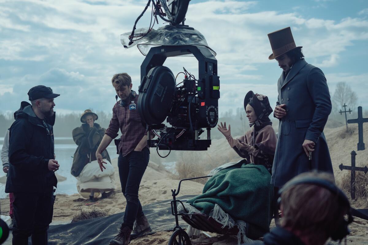 A director shoots a period piece with a hi-tech camera.