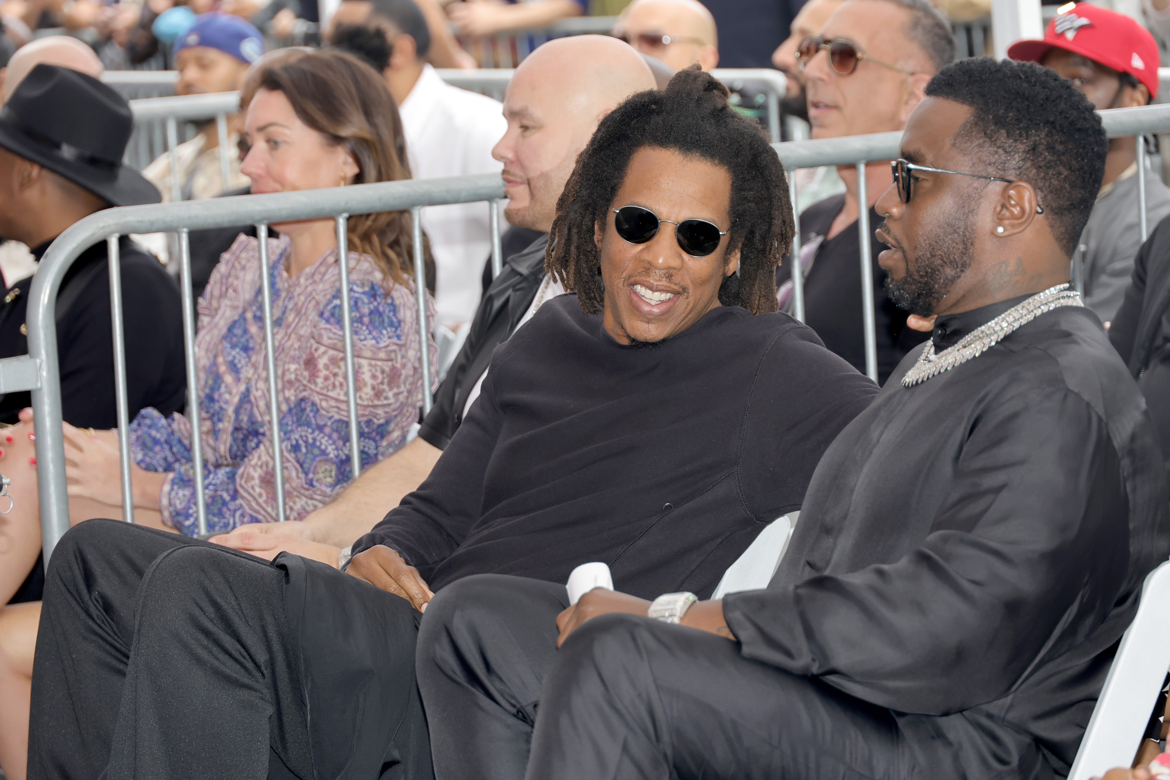 Jay-Z and Sean ‘Diddy’ Combs attending the Hollywood Walk of Fame star ceremony for DJ Khaled in April 2022