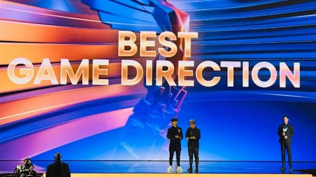 Pictured: The 'Best Game Direction' award acceptance at the 2024 Game Awards.