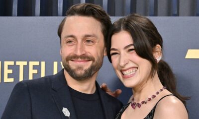 Kieran Culkin's two kids are total mini-mes in rare snap with wife Jazz