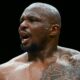 Dillian Whyte reacts after his heavyweight bout against Christian Hammer was stopped by Hammer's corner