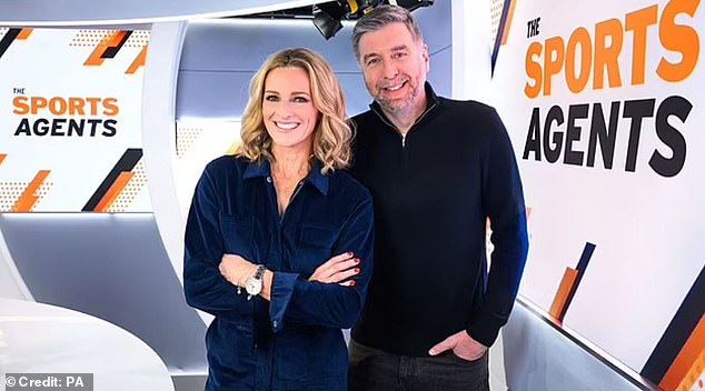 Cates will split the role with fellow presenters Mark Chapman and Gabby Logan (pictured). The trio will take over hosting duties after Lineker leaves the show next May