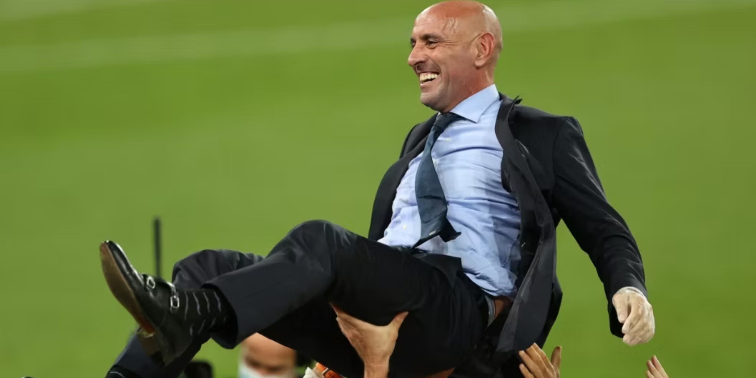 Aston Villa president of football operations Monchi celebrating