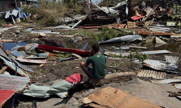 Many homes were flattened by the cyclone. Pic: Reuters