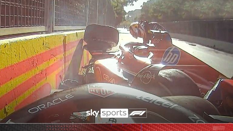 Perez confronts Sainz after crash