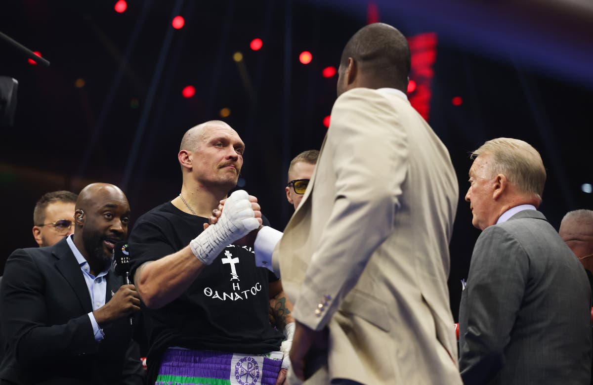 Daniel Dubois interrupts Oleksandr Usyk celebration to demand ‘revenge’