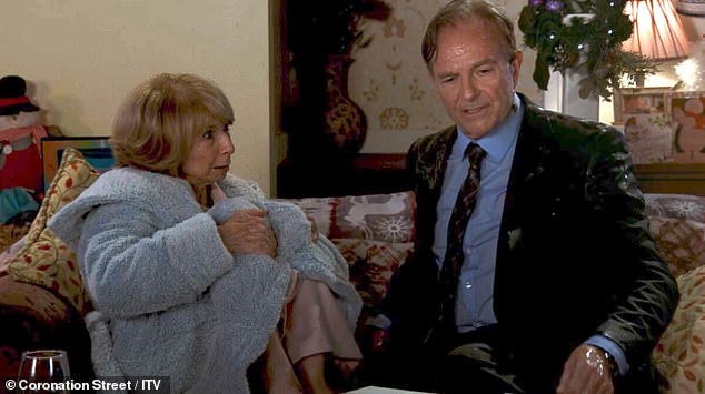 With the episode setting the scene for an emotional Christmas episode, Gail was being sinisterly serenaded by the ghost of her old murderous partner, Richard Hillman (Brian Capron)