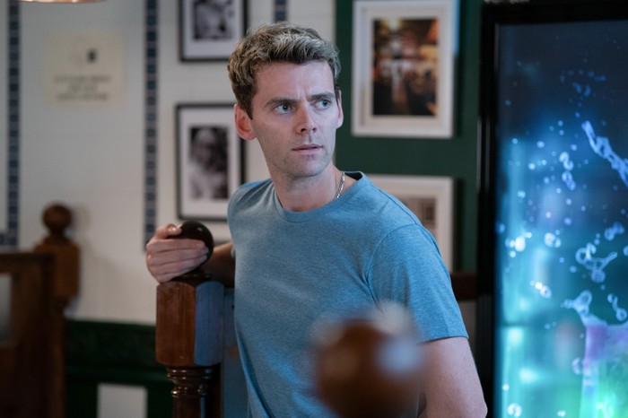 Thomas Law as a suspicious Peter Beale in Beale's Eels in EastEnders.