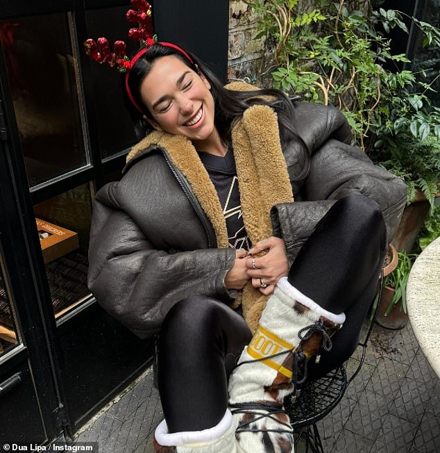 The singer flashed a large diamond ring in her latest Instagram post as she posed with a festive headband on